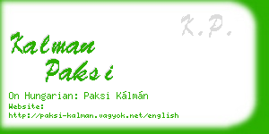 kalman paksi business card