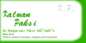 kalman paksi business card